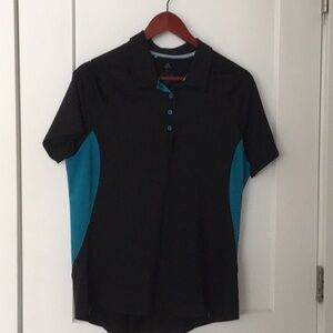 Women’s size large Adidas golf polo in black and teal